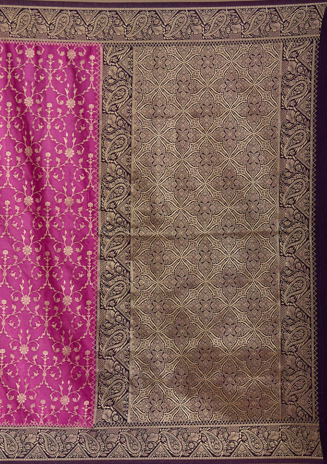 Dark Lavender Zariwork Art Silk Saree-koskii