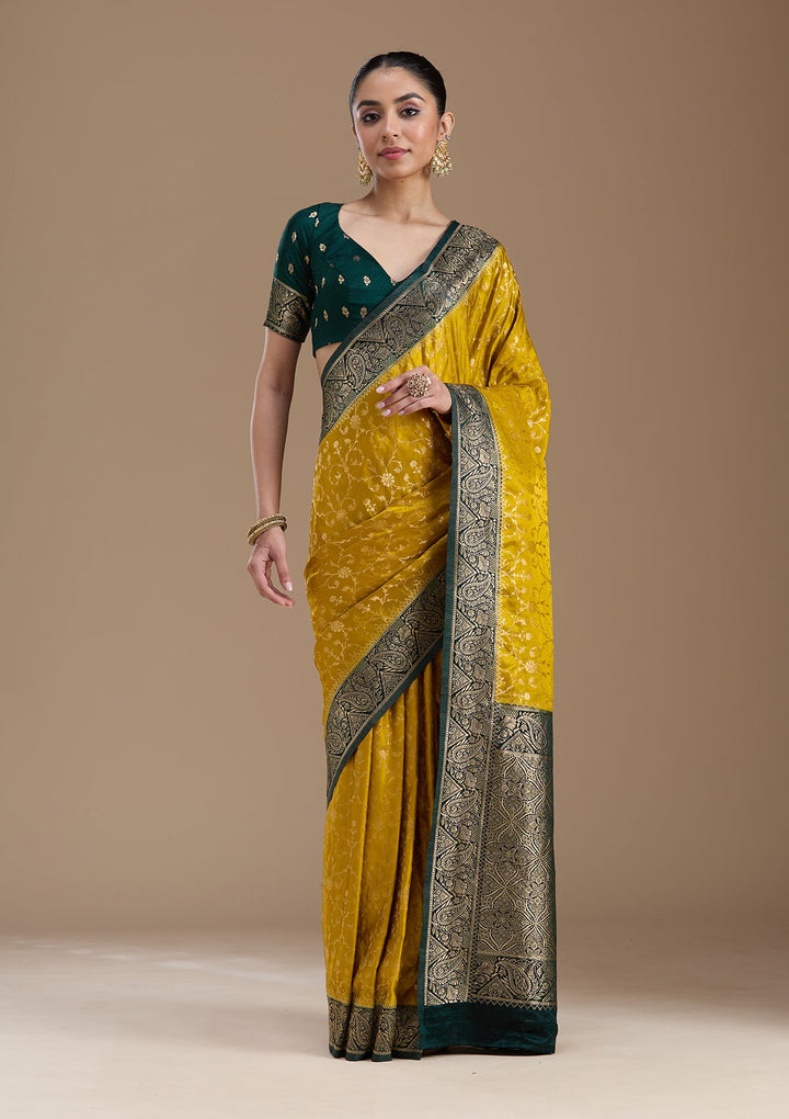 Gold Zariwork Art Silk Saree-koskii