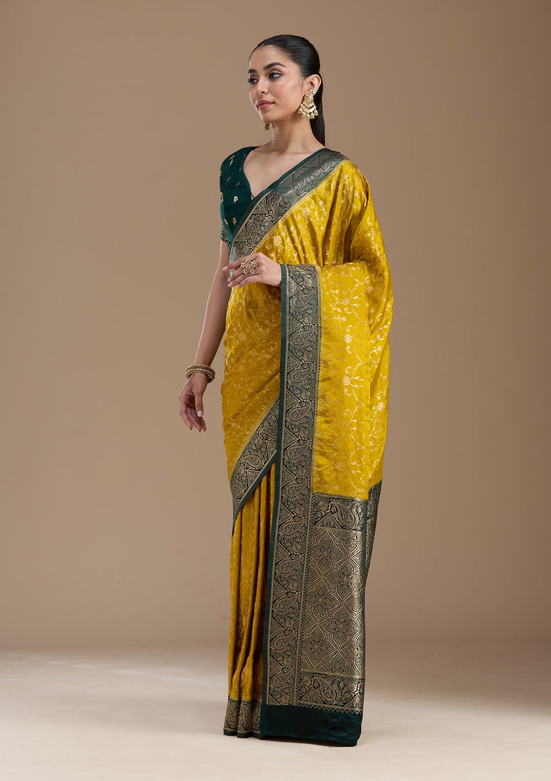Gold Zariwork Art Silk Saree-koskii