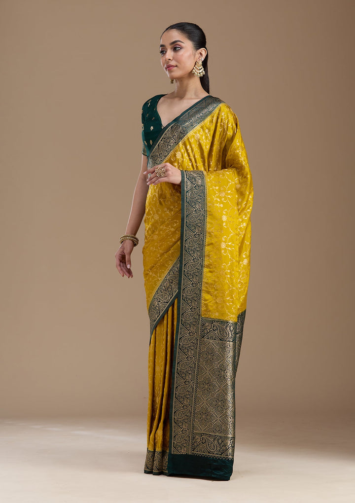 Gold Zariwork Art Silk Saree-koskii