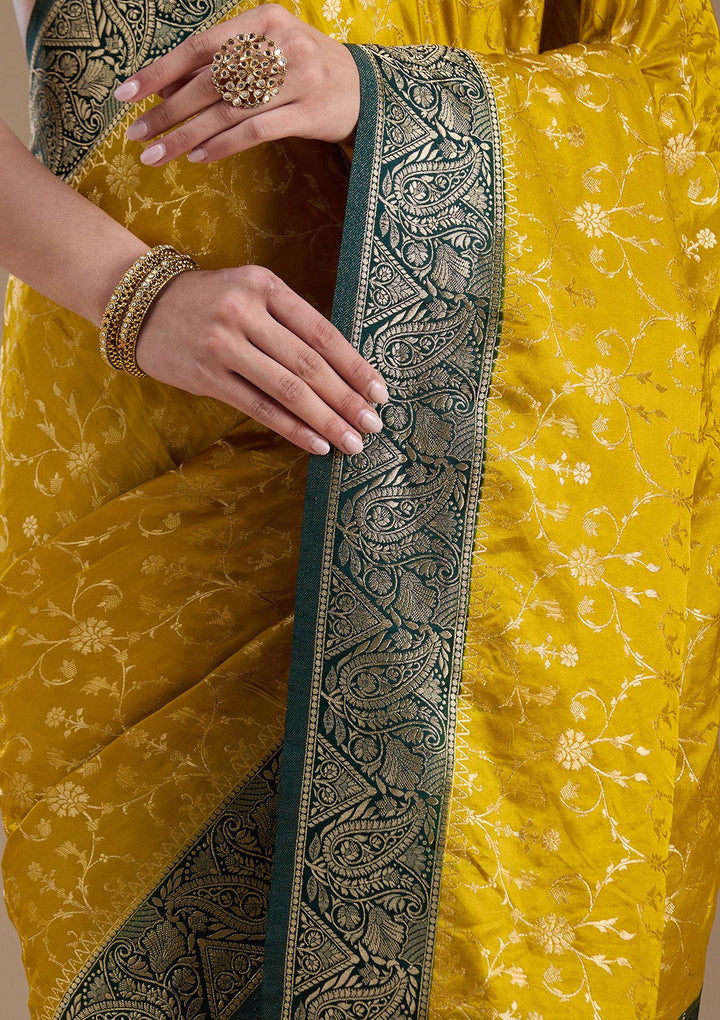 Gold Zariwork Art Silk Saree-koskii
