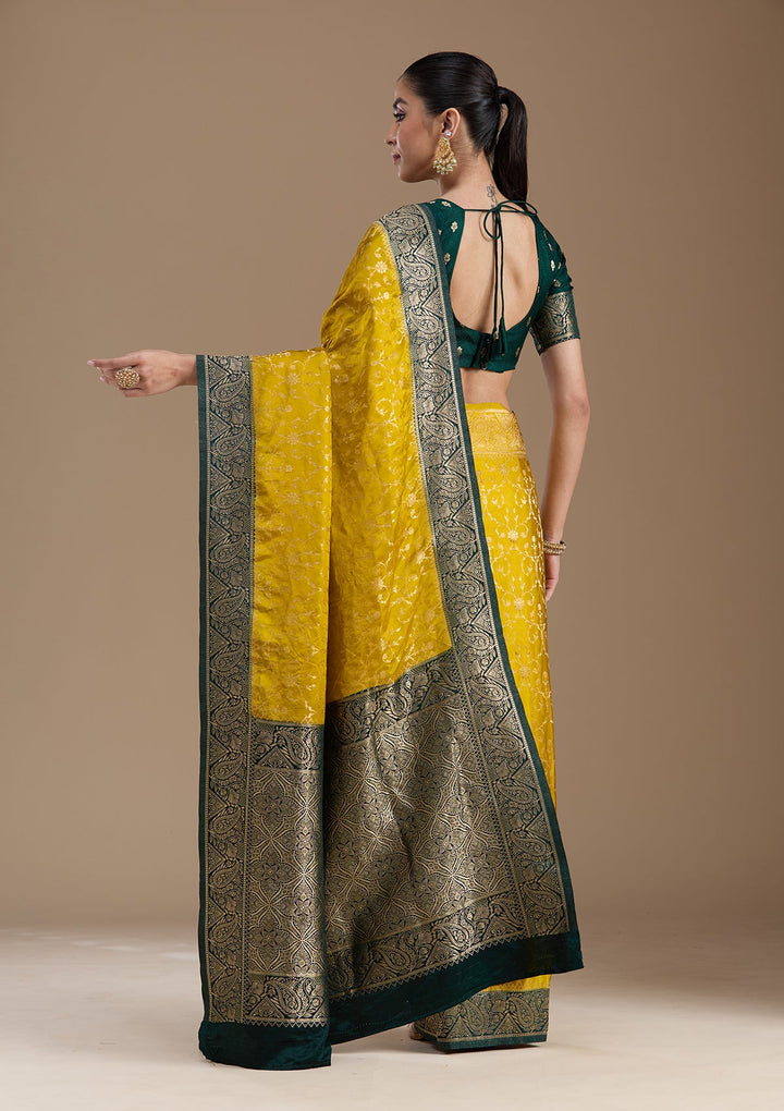 Gold Zariwork Art Silk Saree-koskii