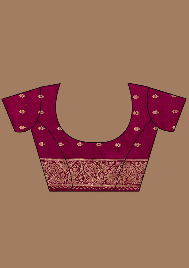 Rani Pink Zariwork Art Silk Saree-koskii