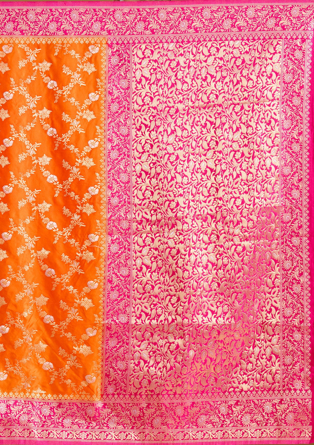 Orange Zariwork (Gold) Art Silk Silk_Saree