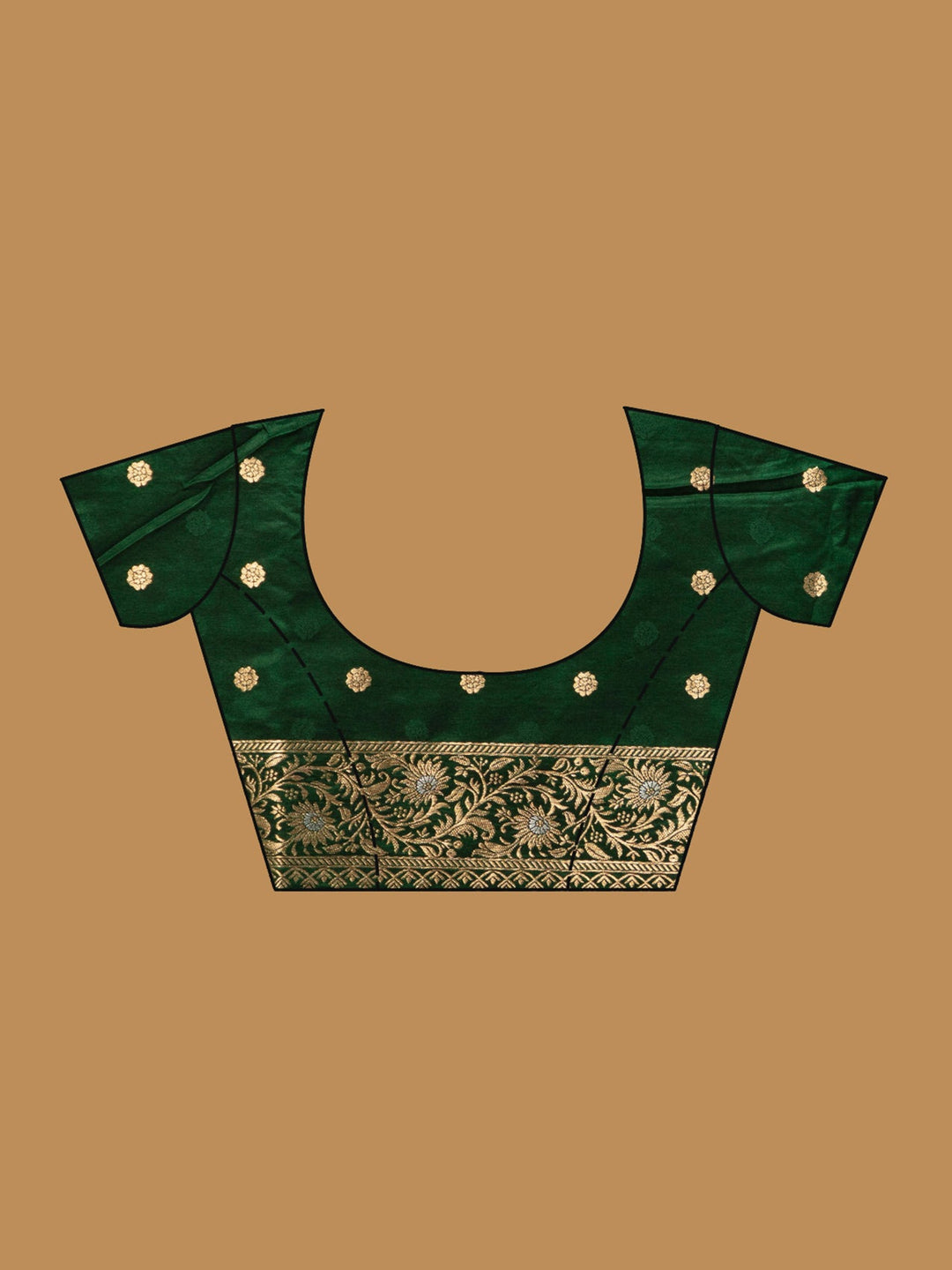 Bottle Green Zariwork (Gold) Art Silk Silk_Saree