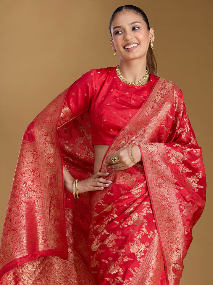 Red Zariwork (Gold) Art Silk Silk_Saree