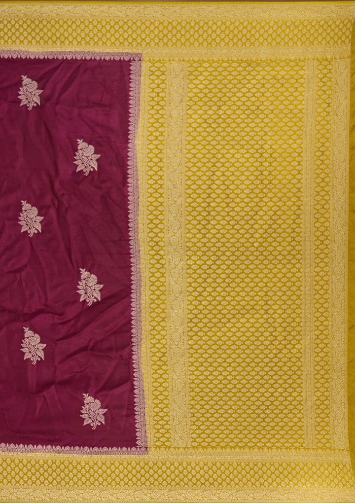 Wine Zariwork (Silver) Art Silk Silk_Saree
