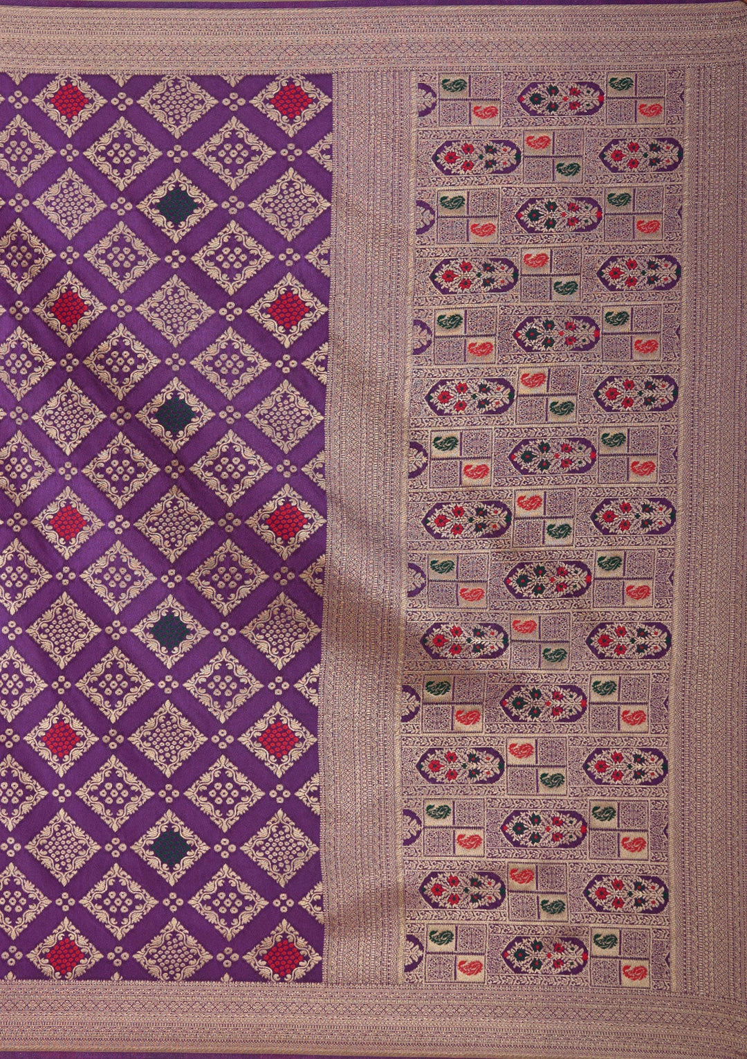 Violet Zariwork Silk Saree-koskii
