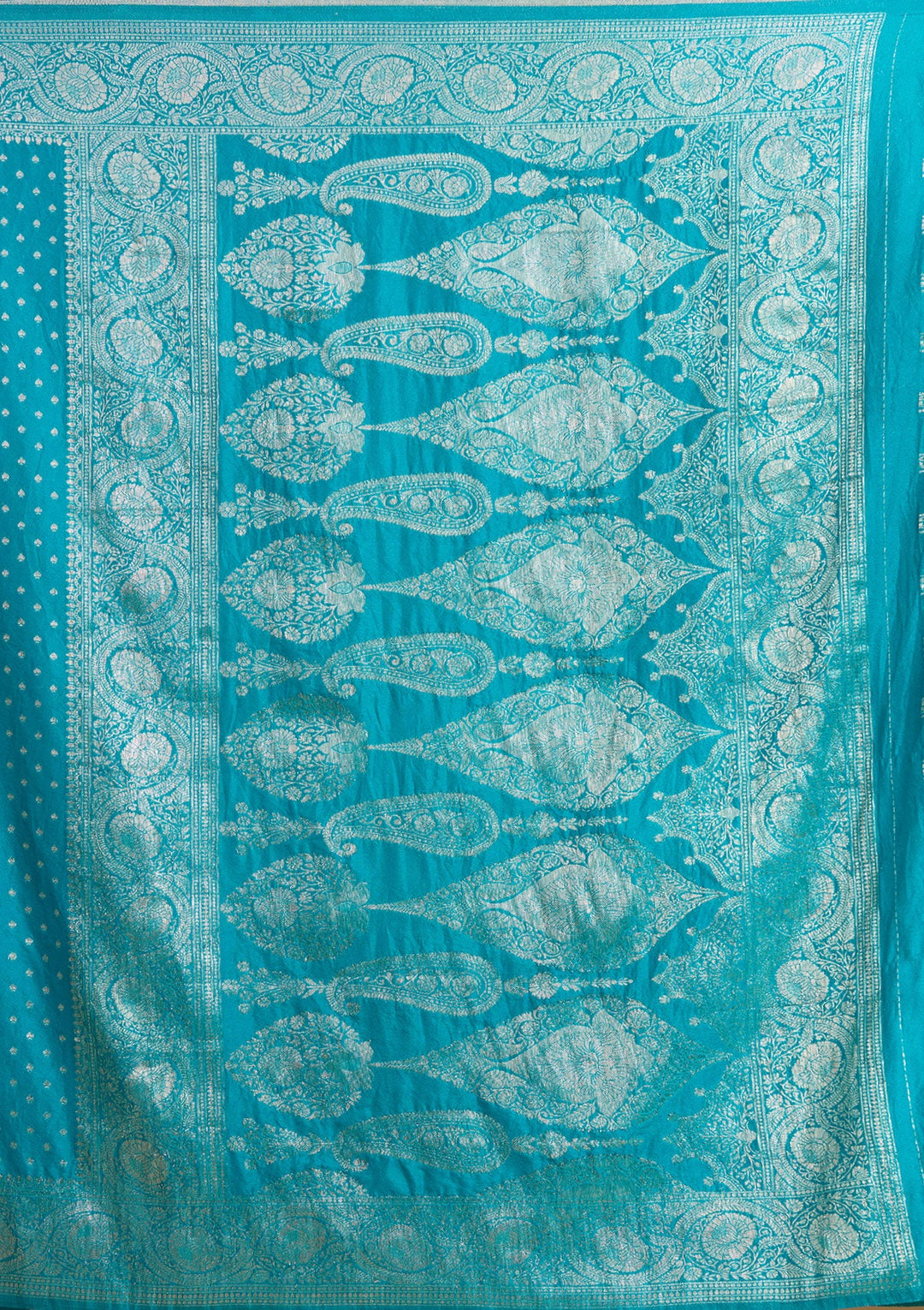 Peacock Blue Zariwork Art Silk Silk_Saree