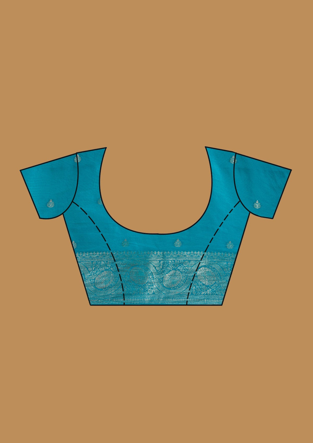 Peacock Blue Zariwork Art Silk Silk_Saree