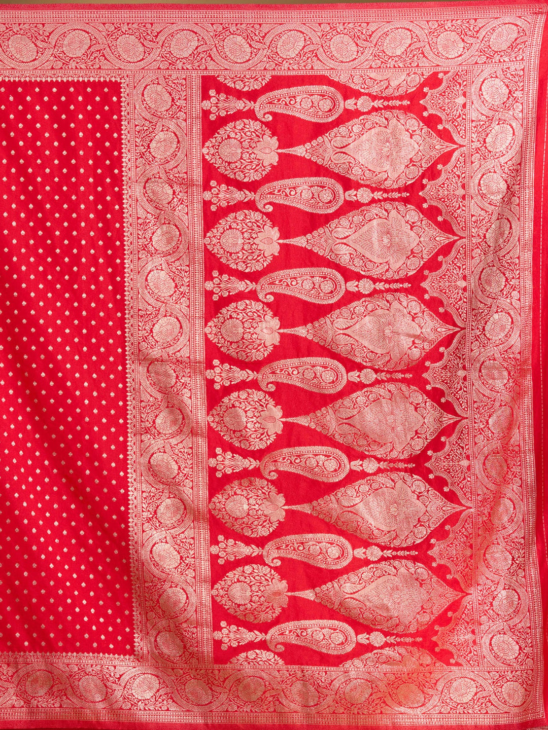 Red Zariwork Art Silk Silk Saree