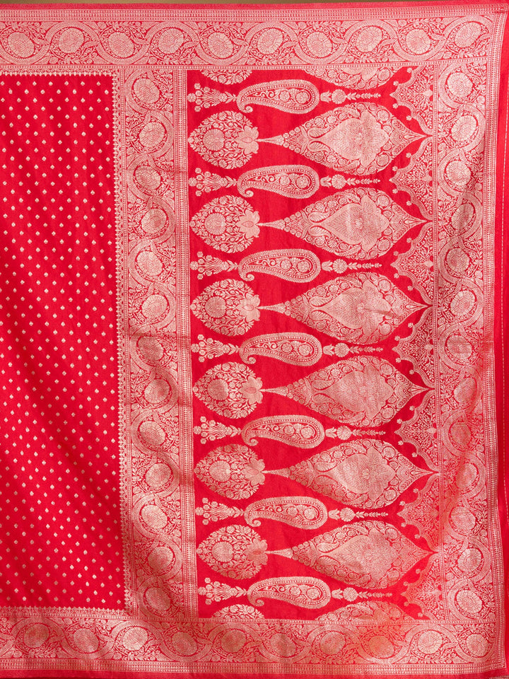 Red Zariwork Art Silk Silk Saree