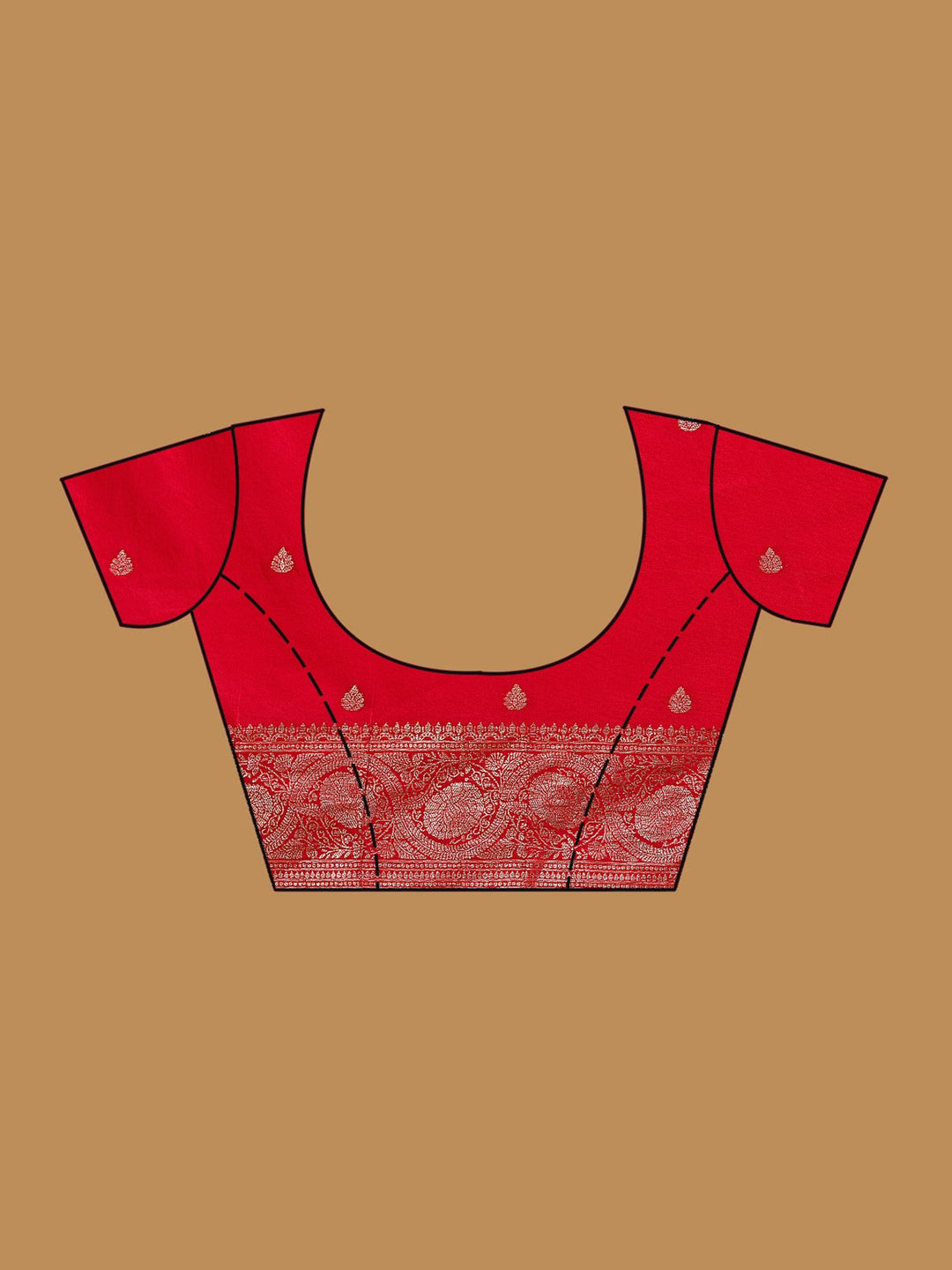 Red Zariwork Art Silk Silk Saree