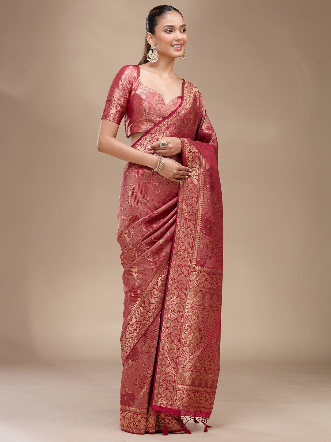 Maroon Zariwork Silk Silk_Saree