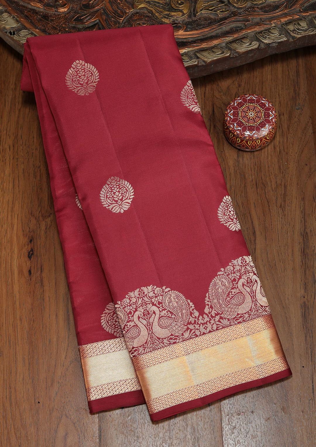 Brown Zariwork Pure Silk Saree-koskii
