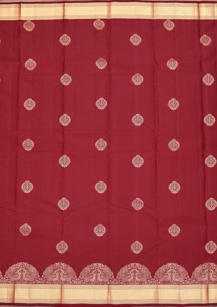 Brown Zariwork Pure Silk Saree-koskii