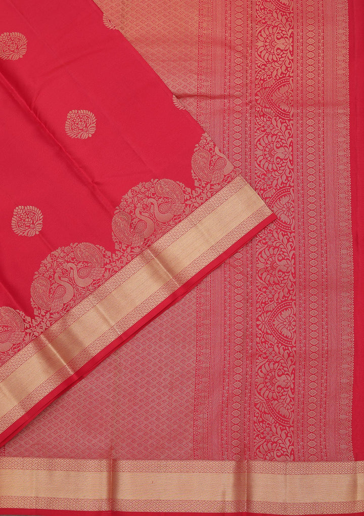 Rani Pink Zariwork Pure Silk Saree-koskii