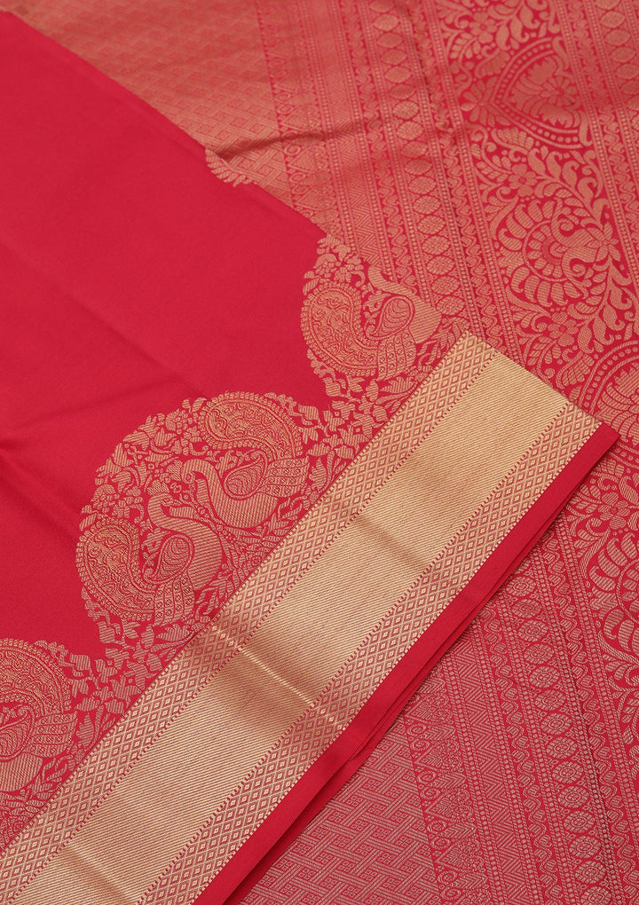 Rani Pink Zariwork Pure Silk Saree-koskii