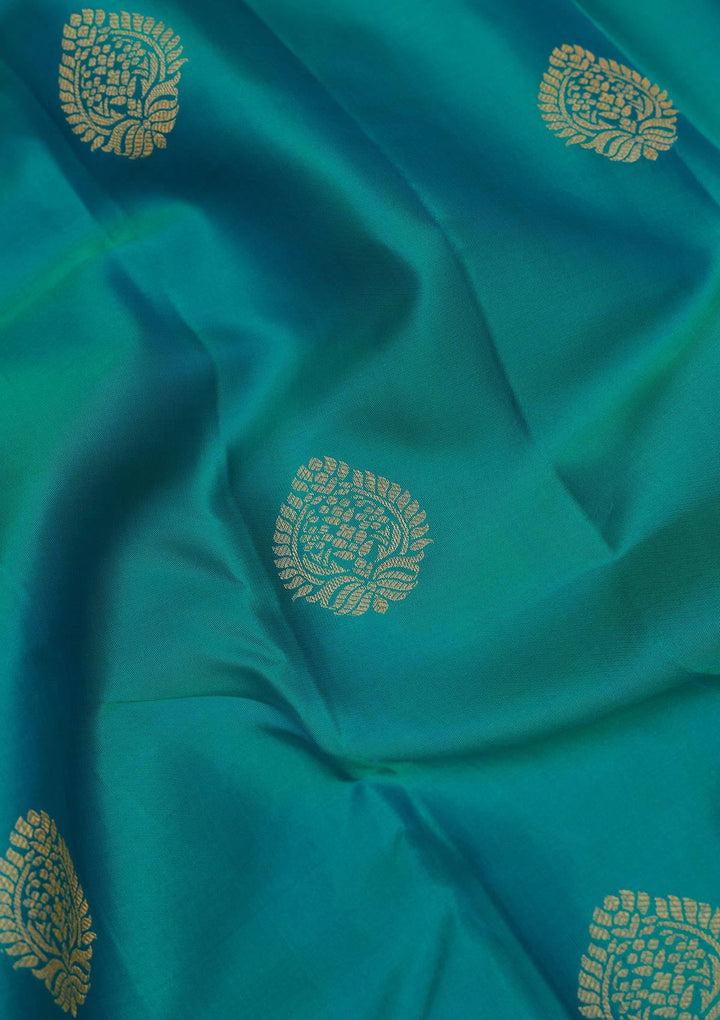 Sea Green Zariwork Silk Saree-koskii
