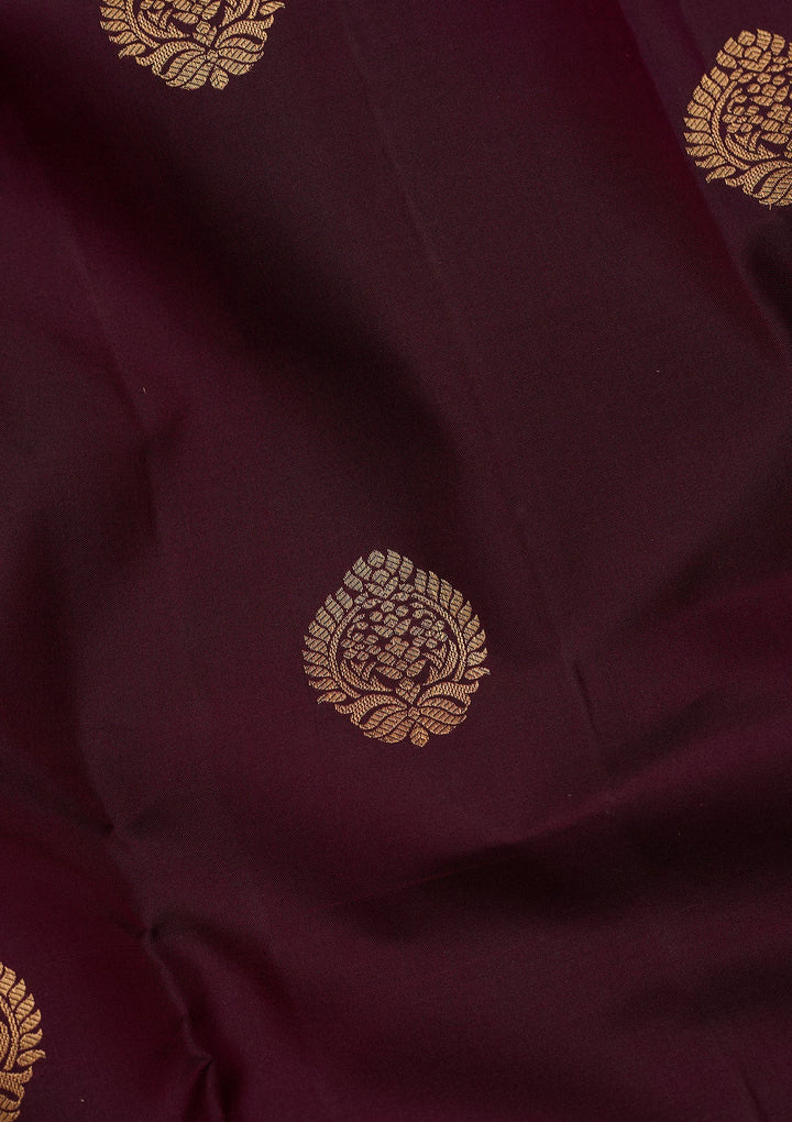 Wine Zariwork Silk Saree-koskii