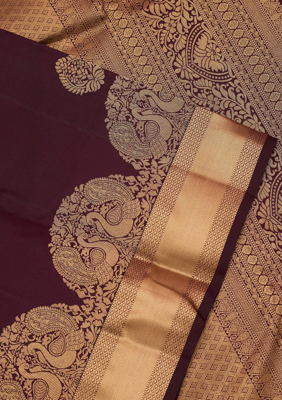 Wine Zariwork Silk Saree-koskii