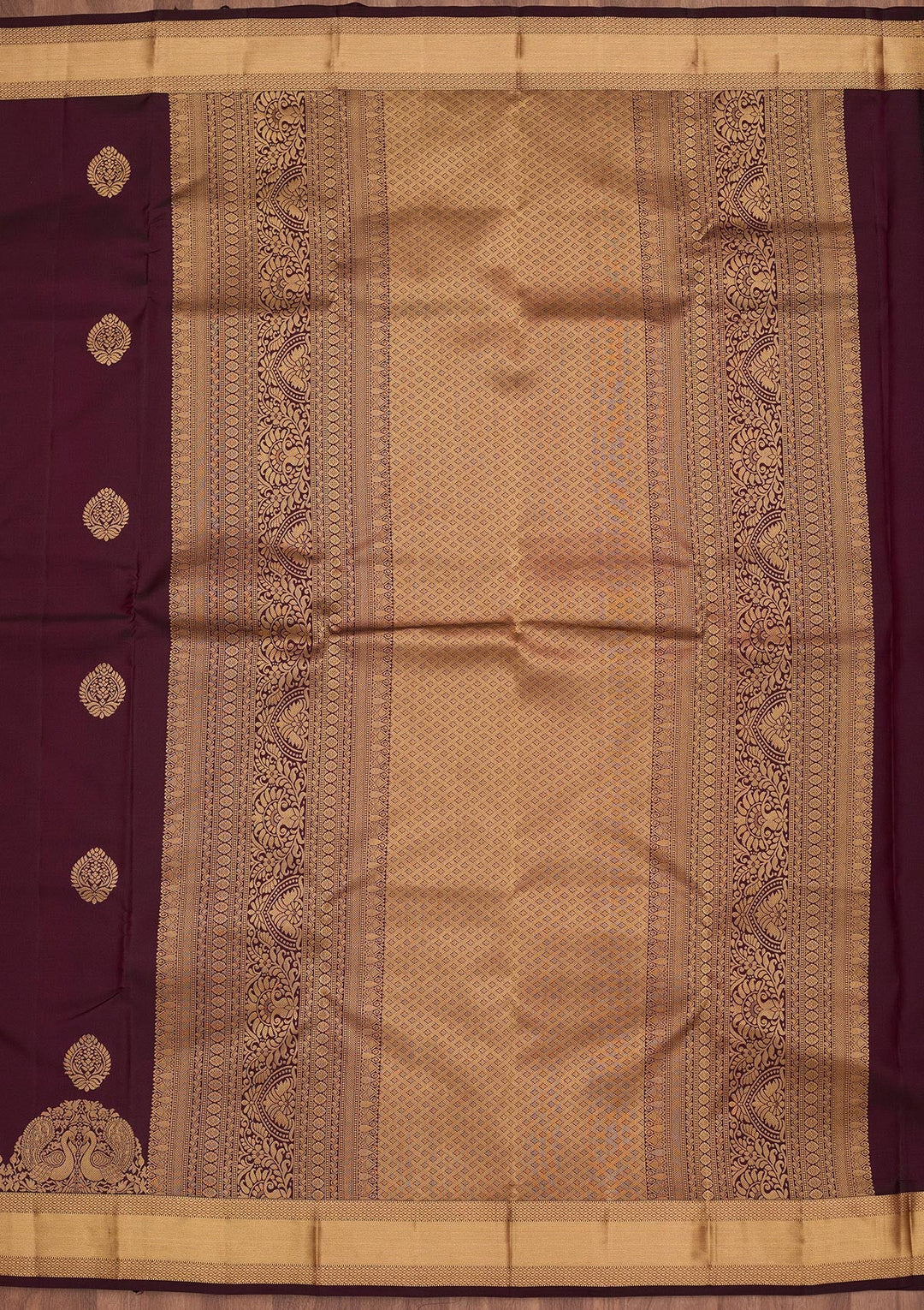 Wine Zariwork Silk Saree-koskii