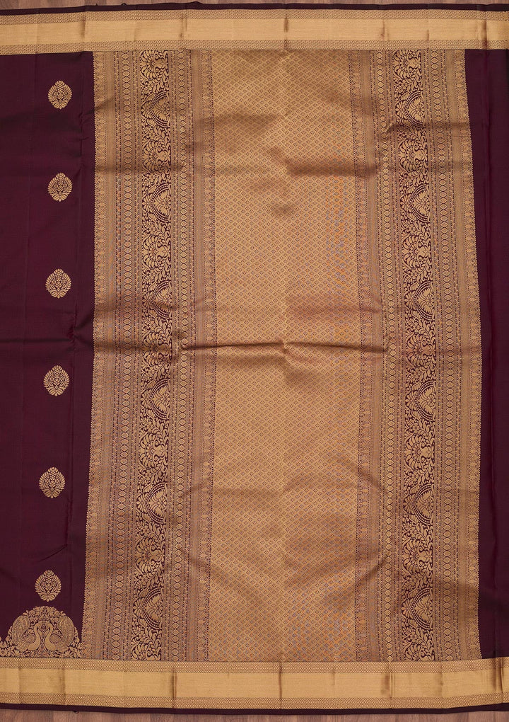 Wine Zariwork Silk Saree-koskii