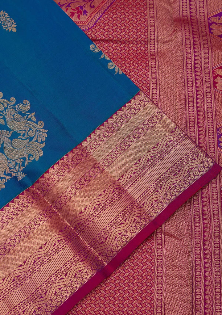 Blue Zariwork Silk Saree-koskii