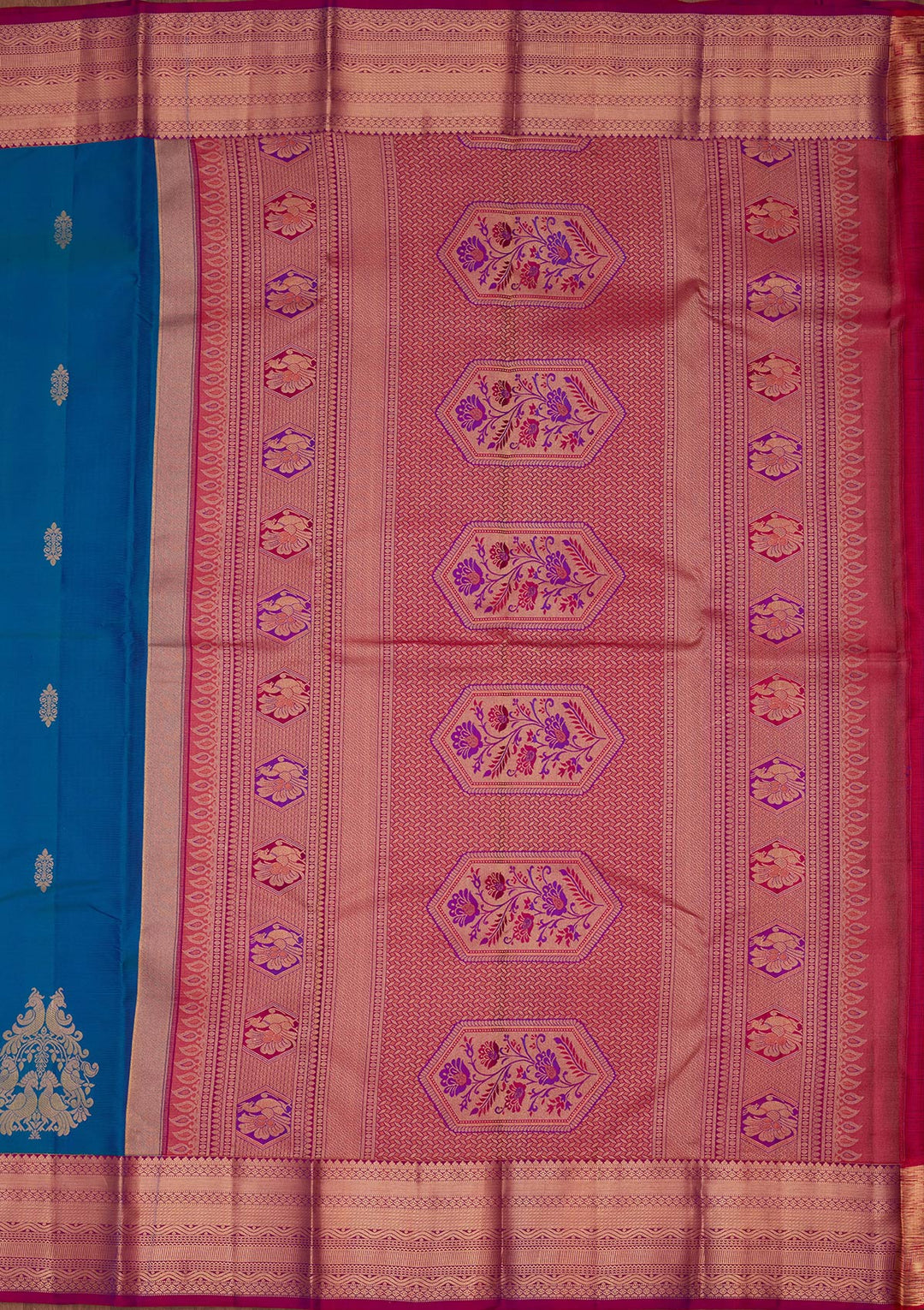 Blue Zariwork Silk Saree-koskii