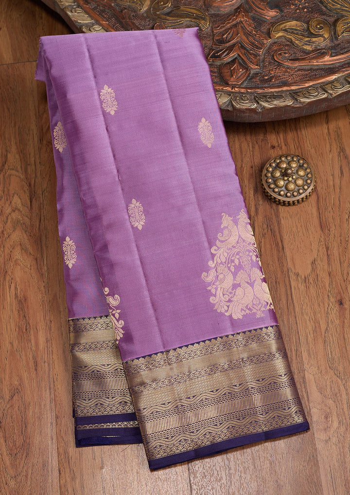 Lavender Zariwork (Gold) Silk Silk_Saree
