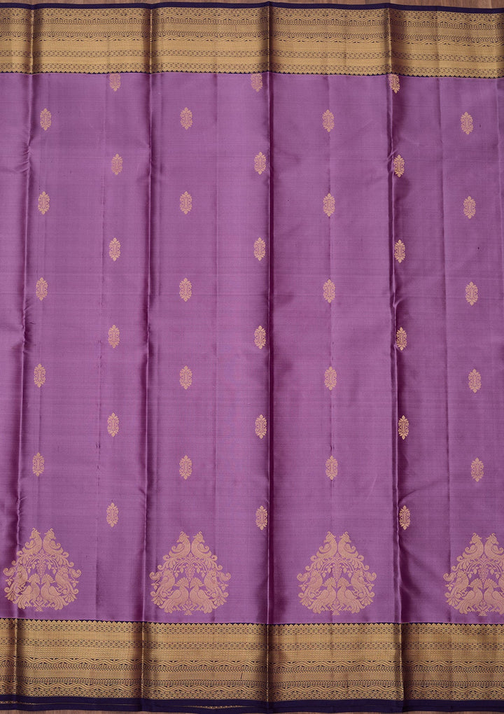 Lavender Zariwork (Gold) Silk Silk_Saree