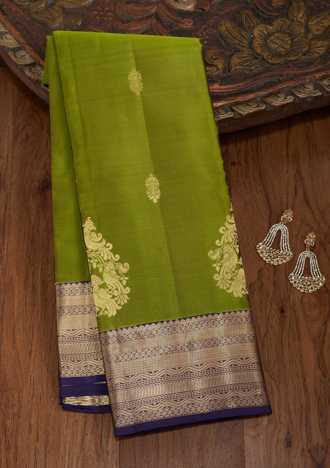 Mehendi Zariwork (Gold) Silk Silk_Saree