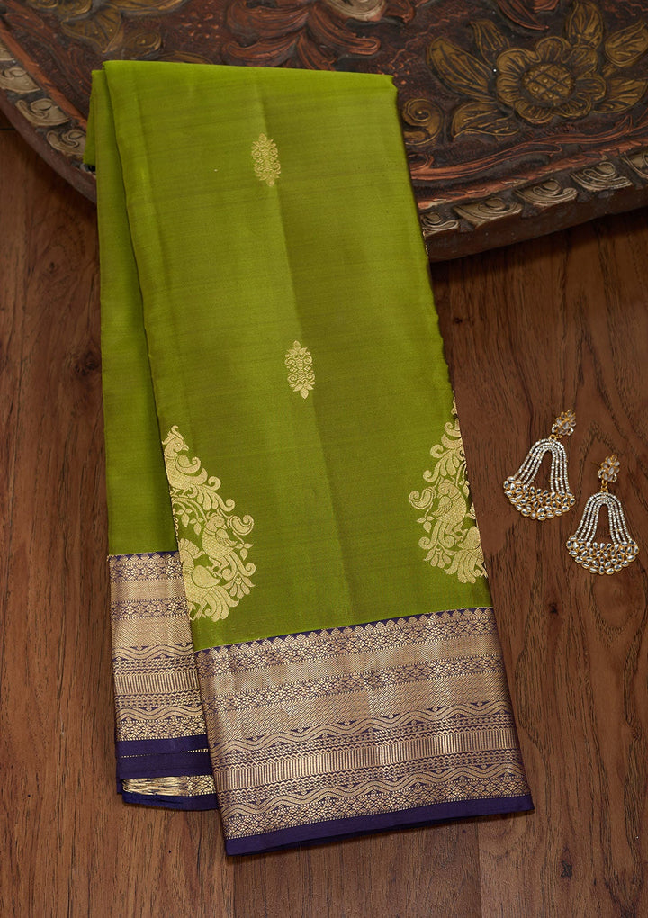 Mehendi Zariwork (Gold) Silk Silk_Saree