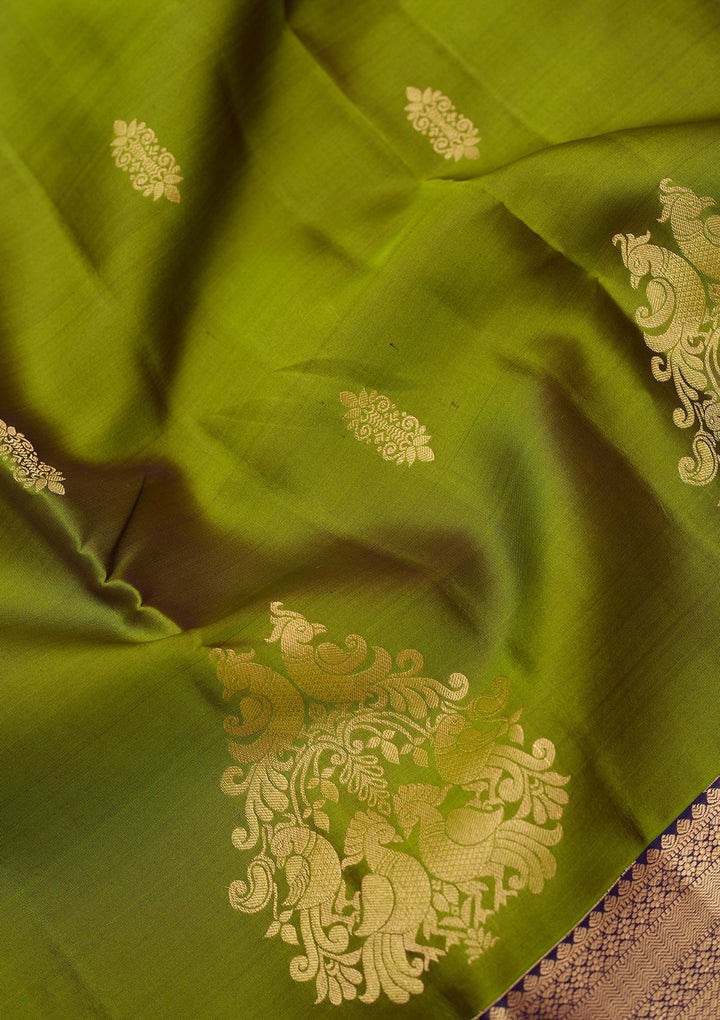 Mehendi Zariwork (Gold) Silk Silk_Saree