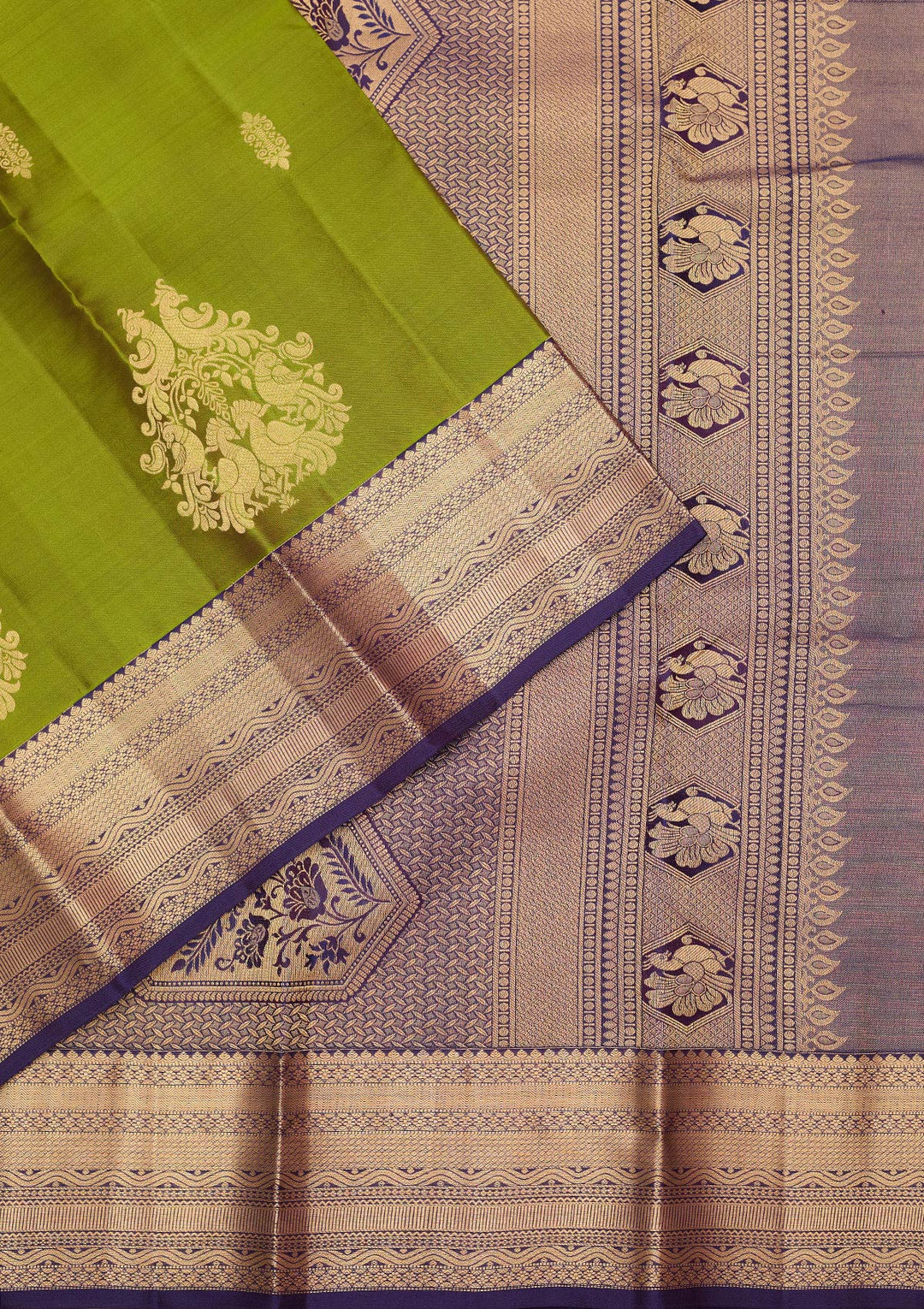 Mehendi Zariwork (Gold) Silk Silk_Saree