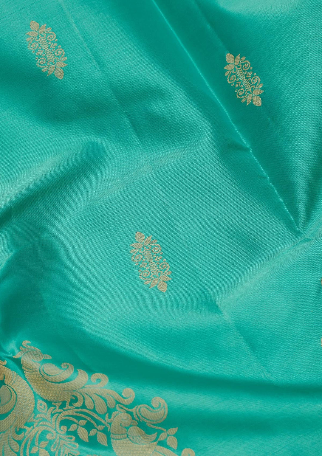 Sea Green Zariwork Silk Saree-koskii
