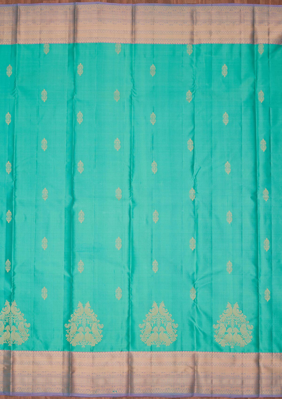 Sea Green Zariwork Silk Saree-koskii