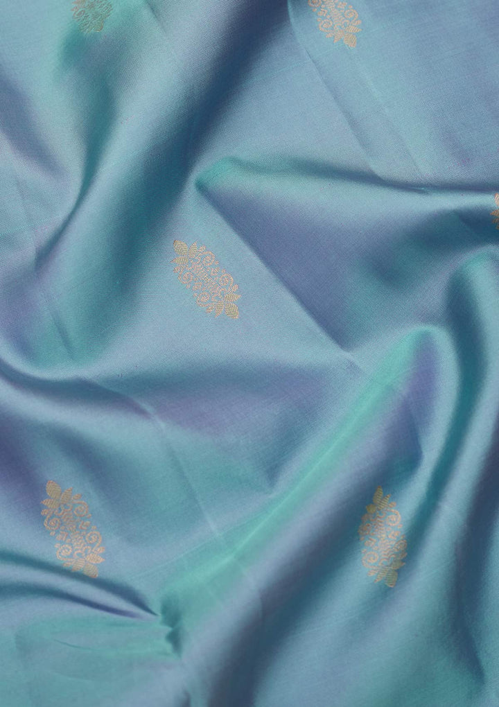 Sky Blue Zariwork Silk Saree-koskii