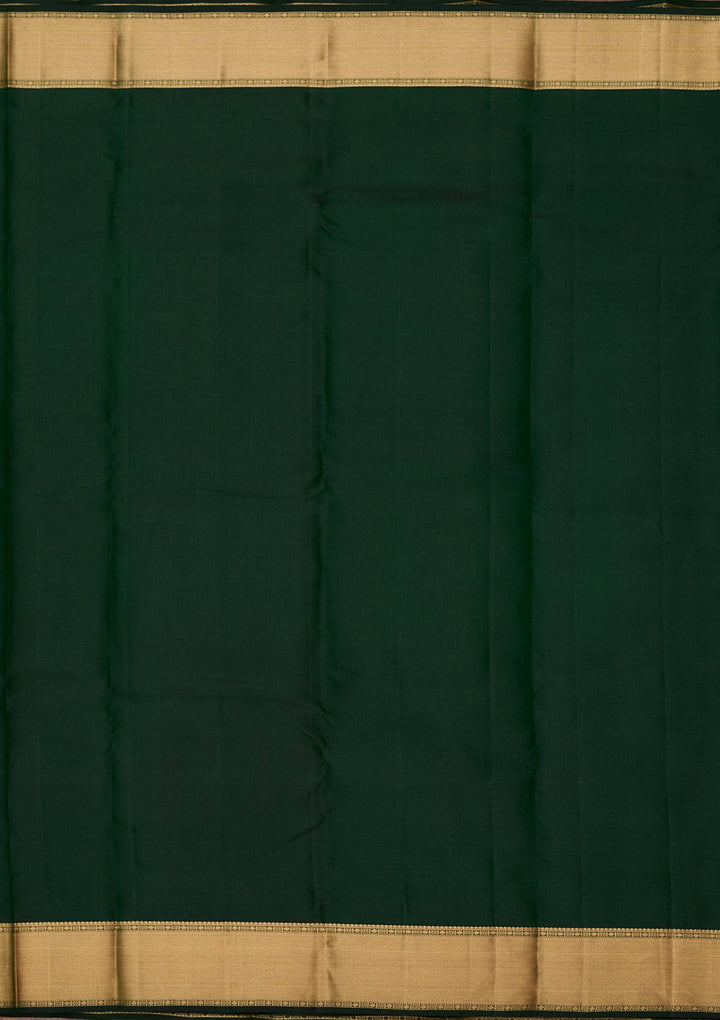 Bottle Green Zariwork (Gold) Silk Silk_Saree