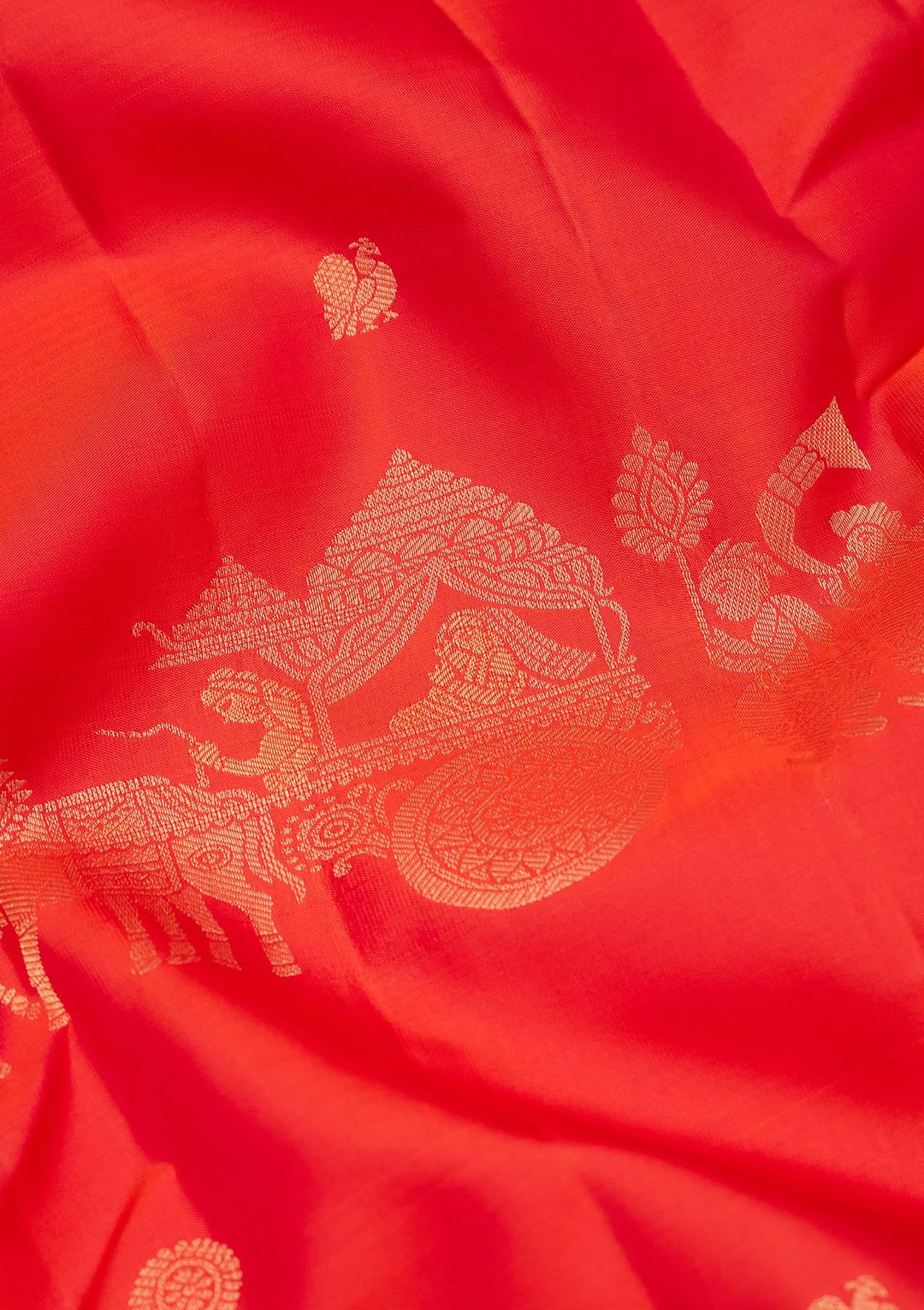 Orange Zariwork Pure Silk Saree-koskii