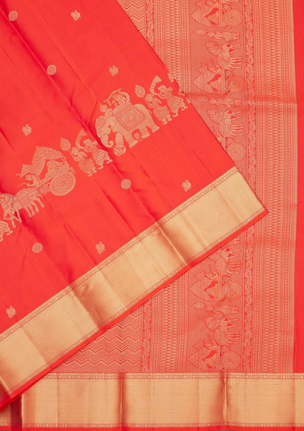 Orange Zariwork Pure Silk Saree-koskii