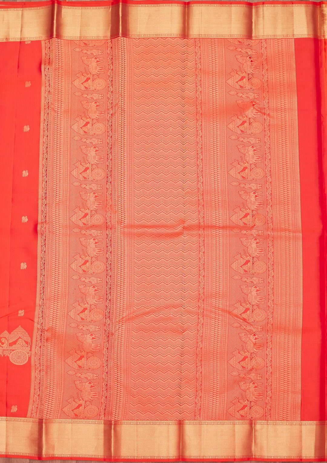 Orange Zariwork Pure Silk Saree-koskii