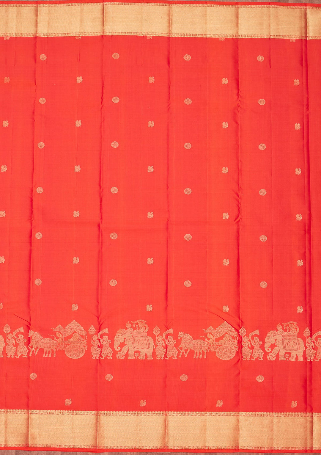 Orange Zariwork Pure Silk Saree-koskii