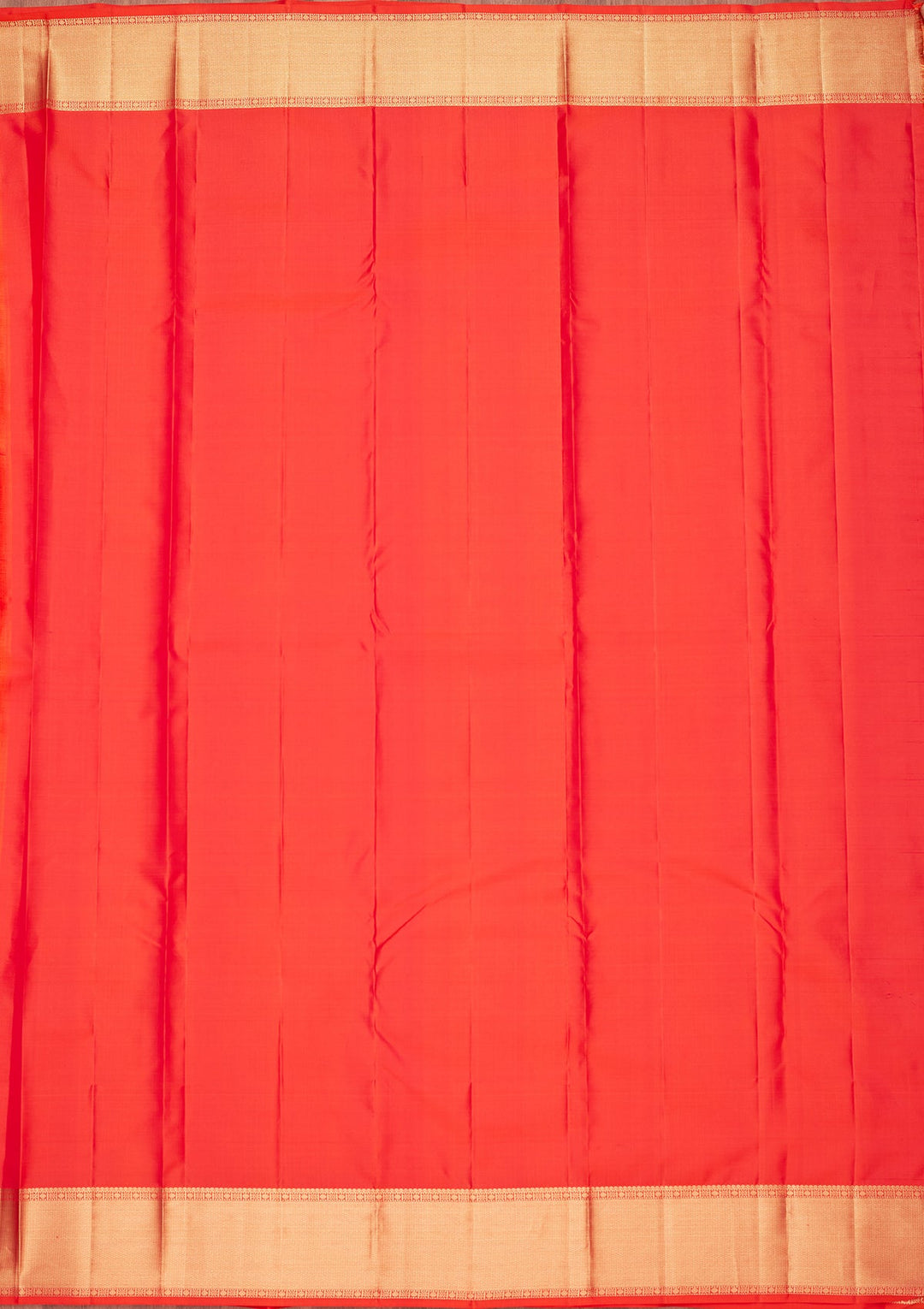 Orange Zariwork Pure Silk Saree-koskii