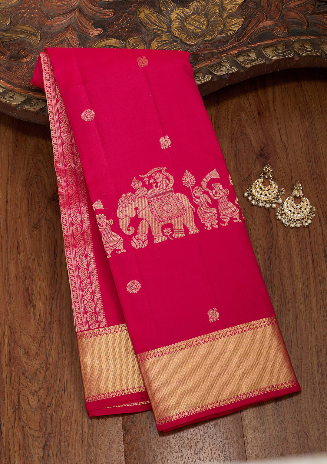 Pink Zariwork Pure Silk Saree-koskii
