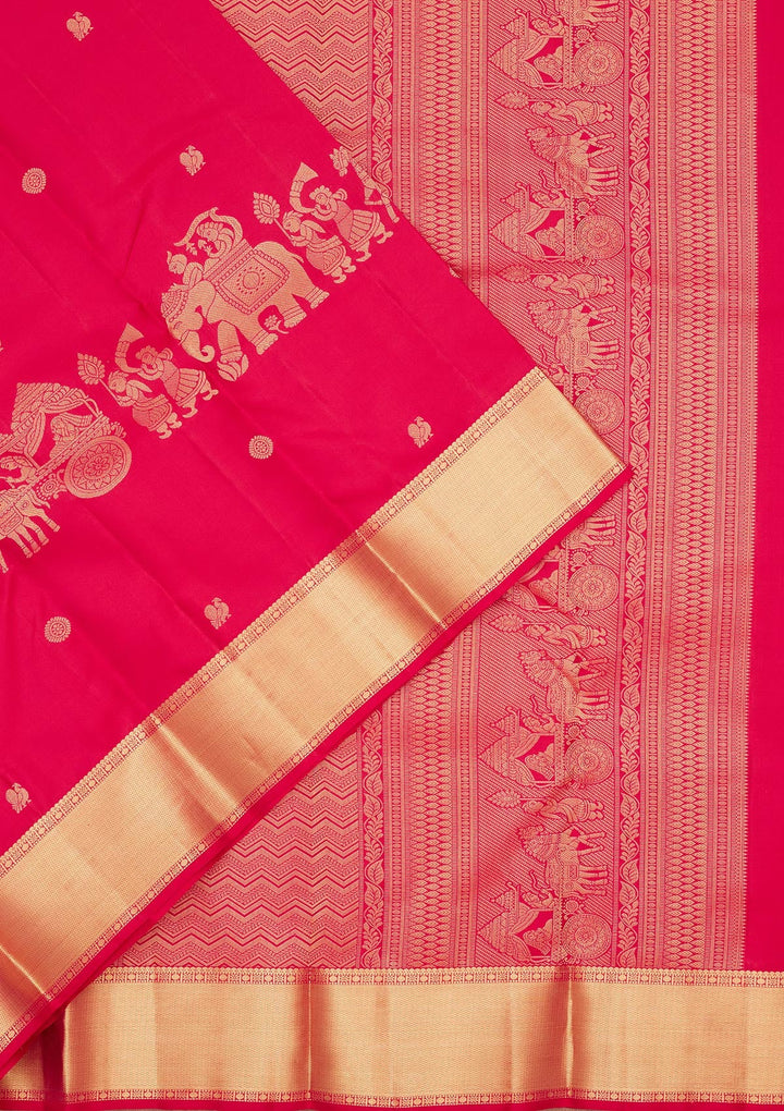 Pink Zariwork Pure Silk Saree-koskii