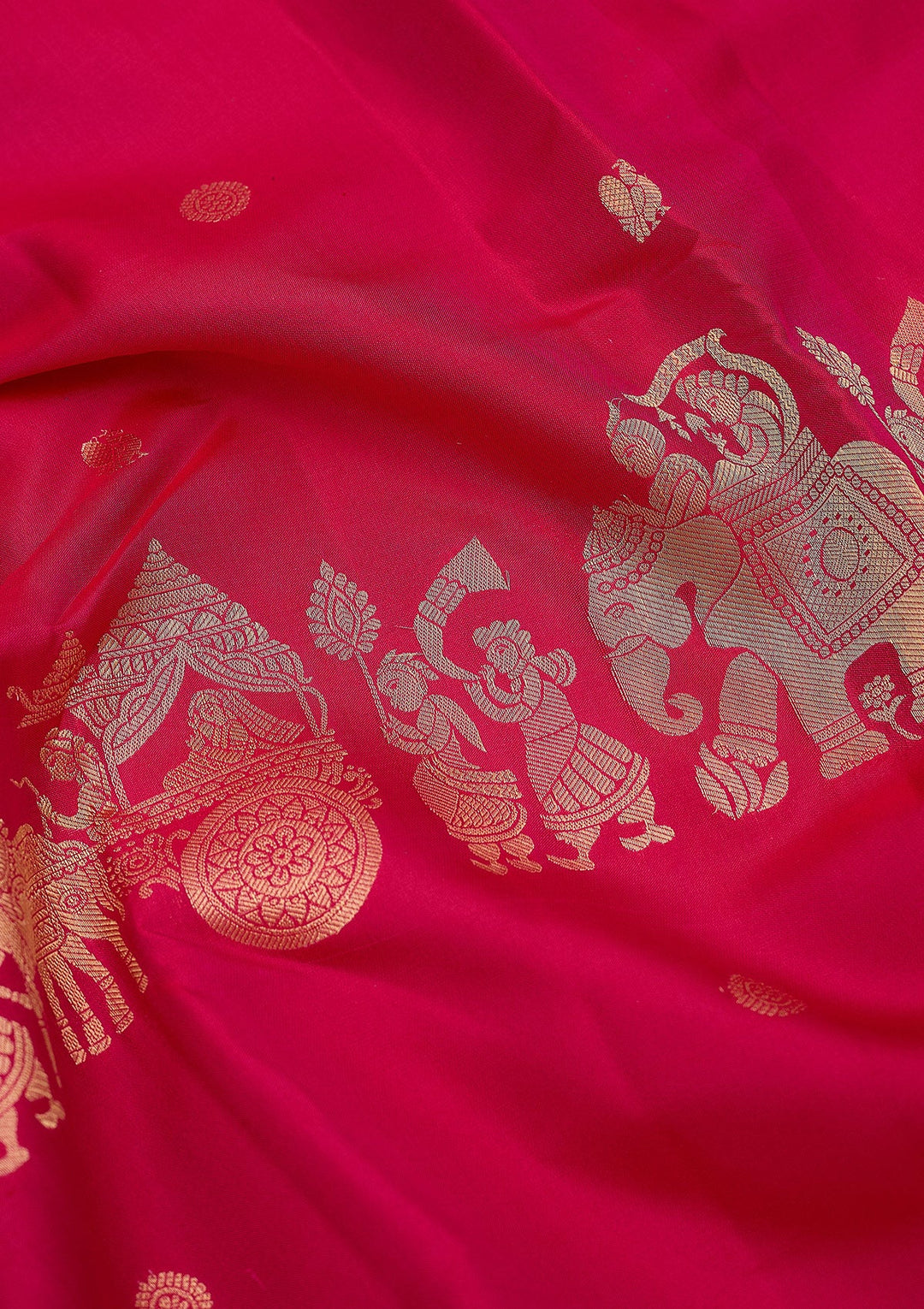 Rani Pink Zariwork (Gold) Silk Silk_Saree