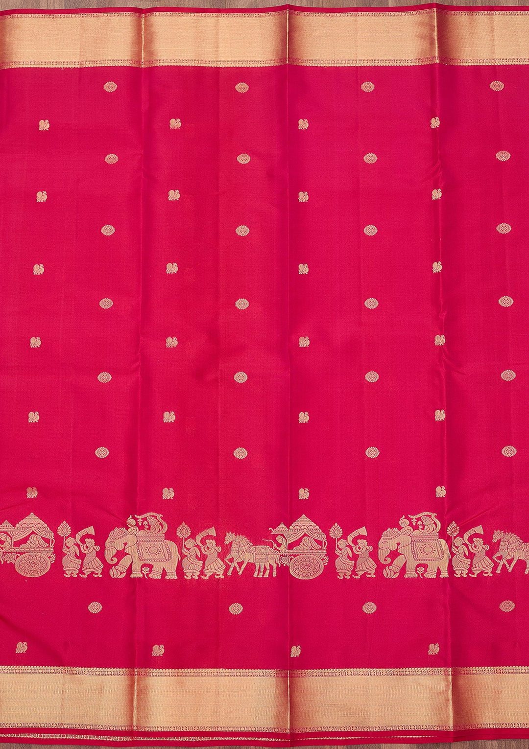 Rani Pink Zariwork (Gold) Silk Silk_Saree
