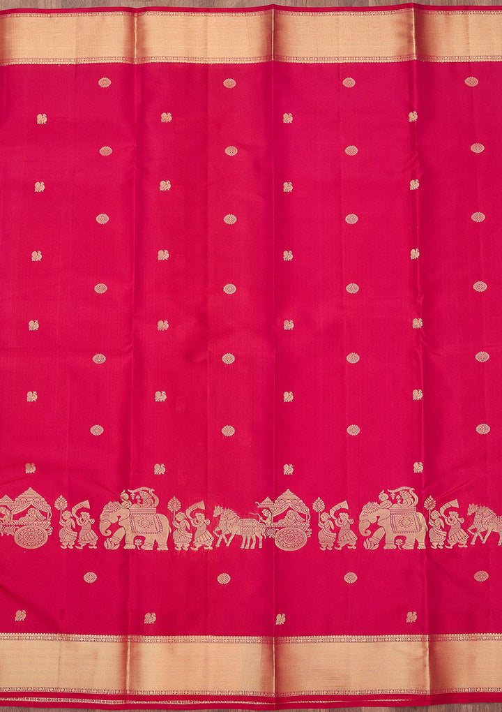Rani Pink Zariwork (Gold) Silk Silk_Saree