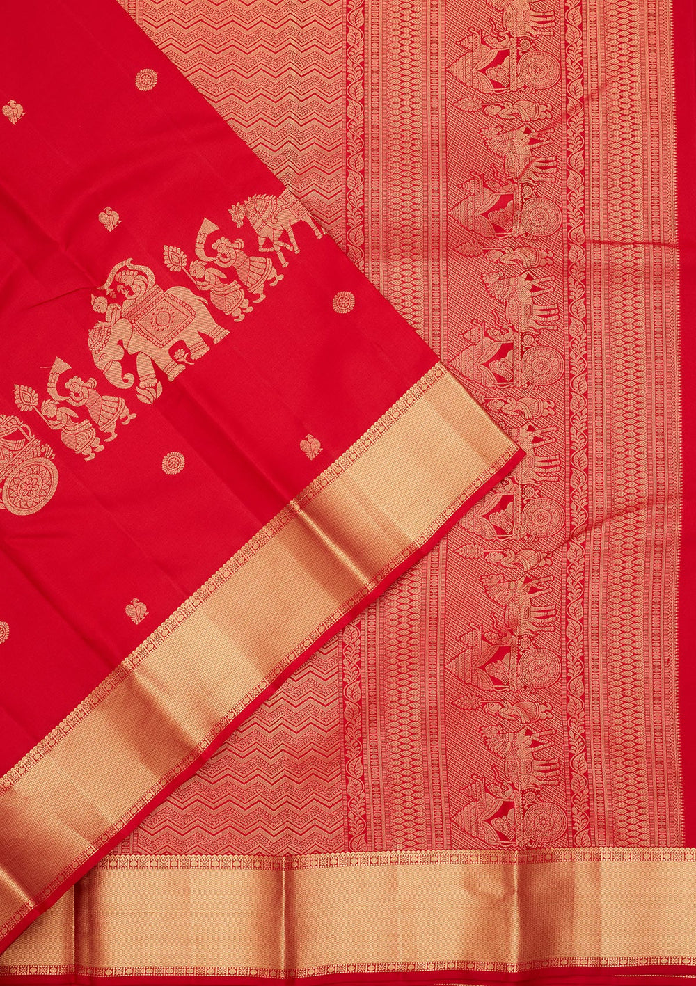 Red Zariwork Pure Silk Saree-koskii